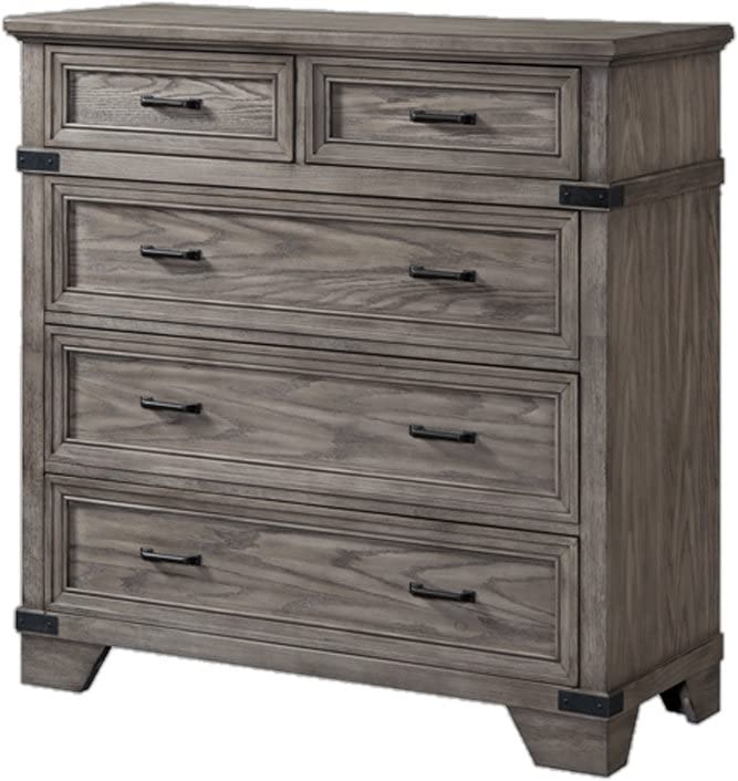 Intercon Forge Chest with 5 Drawers, Brushed Steel Dresser