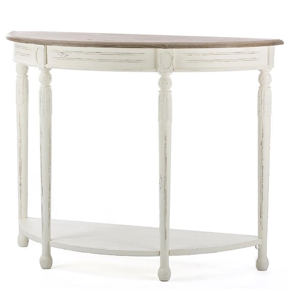 Baxton Studio Vologne Traditional Wood French Console Table, White