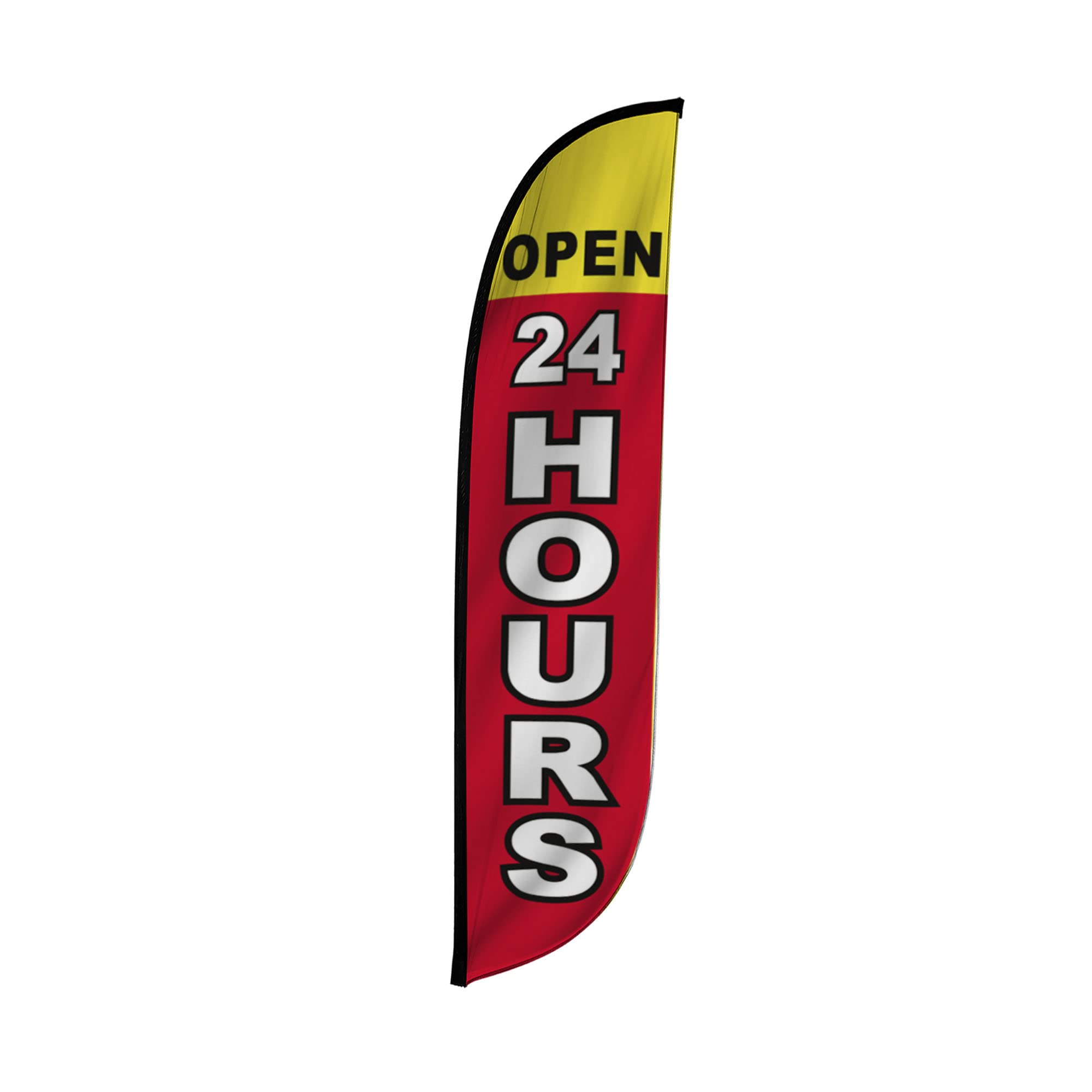 Lookourway Feather Flag - 12Ft Tall Advertising Flag Banner For Business And Events Promotion - Flag Only - Open 24 Hours (10M12