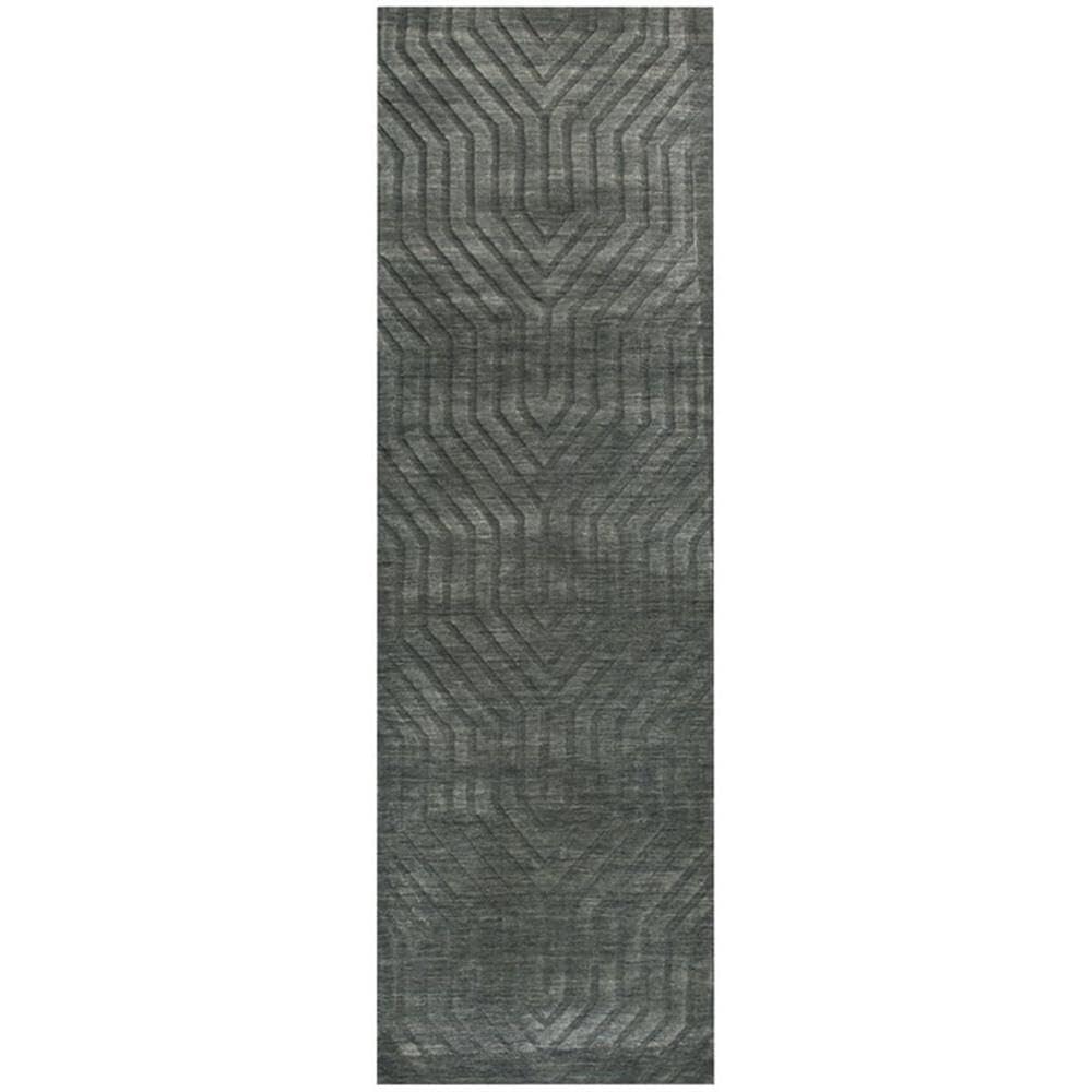 Rizzy Home | Tc8574 | Technique Collection | Wool Area Rug | 2'6&quot; X 8' | Gray/Charcoal Solid