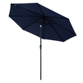 Tempera 9' Outdoor Market Patio Table Umbrella With Push Button Tilt And Crank,Large Sun Umbrella With Sturdy Pole&Fade Resistant Canopy,Easy To Set,Navy