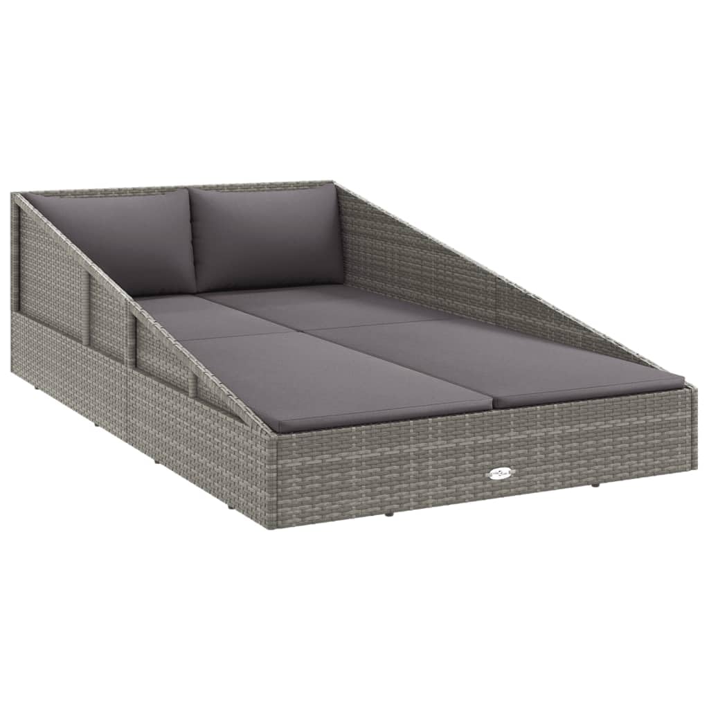 vidaXL Patio Bed Gray 78.7&quot;x54.7&quot; Poly Rattan