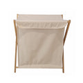 suiwoyou Bamboo Wood Xframe Laundry Hamper with Lid Collapsible Dirty Clothes Laundry Basket Foldable Storage for Household, Be