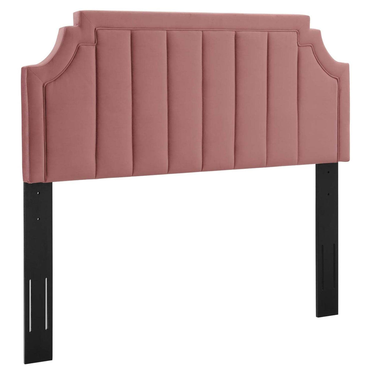 Modway Alyona Channel Tufted Performance Velvet Headboard, Full/Queen, Dusty Rose