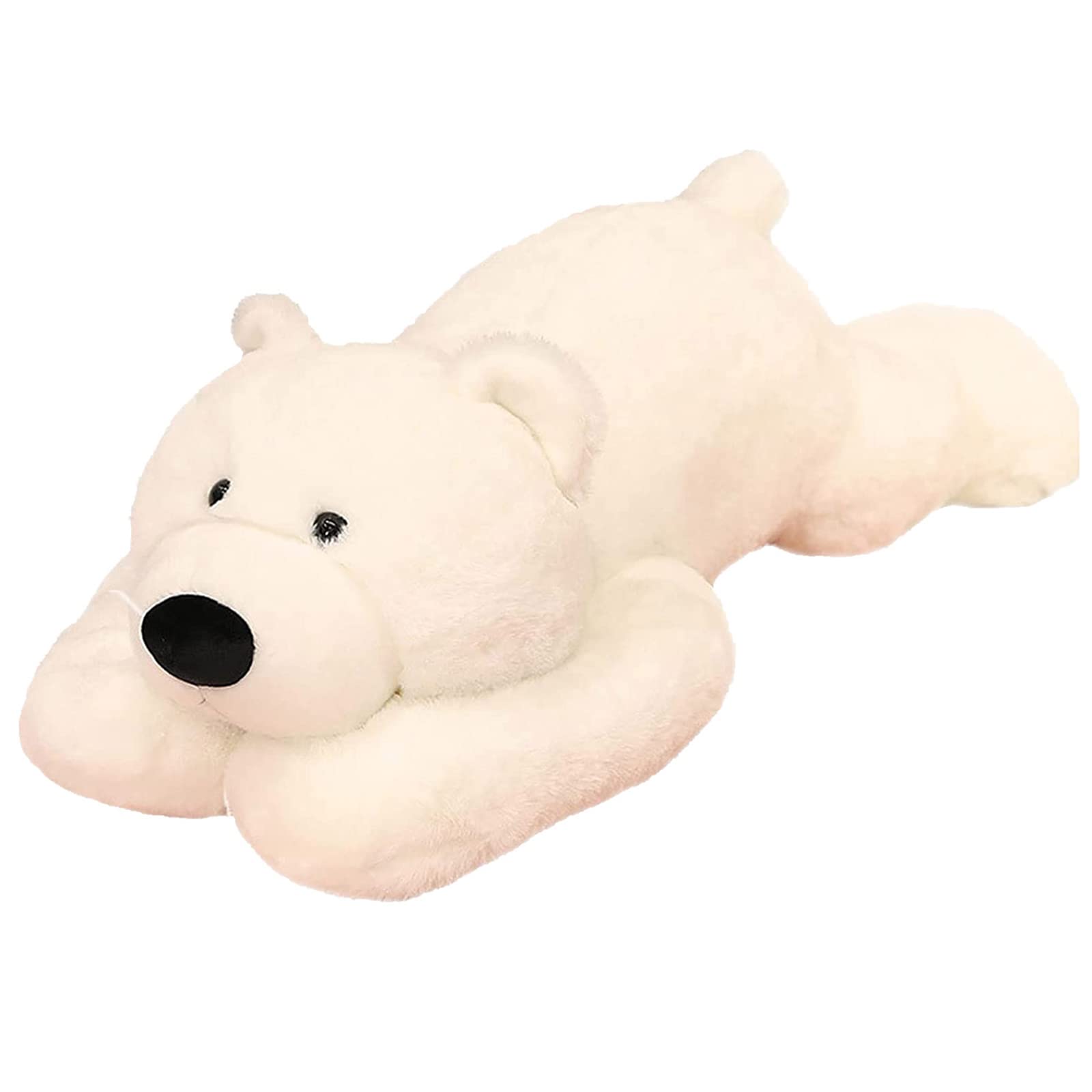 Doireum Weighted Stuffed Animals, 3.3 lbs Weighted Polar Bear Stuffed Animal Toy White Bear Weighted Plush Animals Throw Pillow 