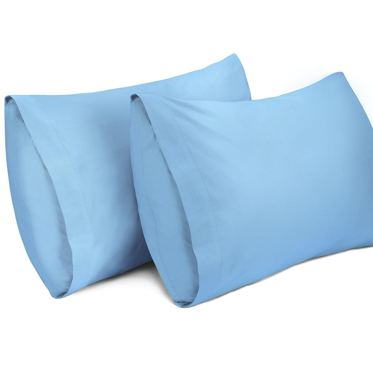 Lirex 2 Pack Pillow Cases,100% Cotton Breathable Pillowcases,20'X 30' Queen Size,Sky Blue