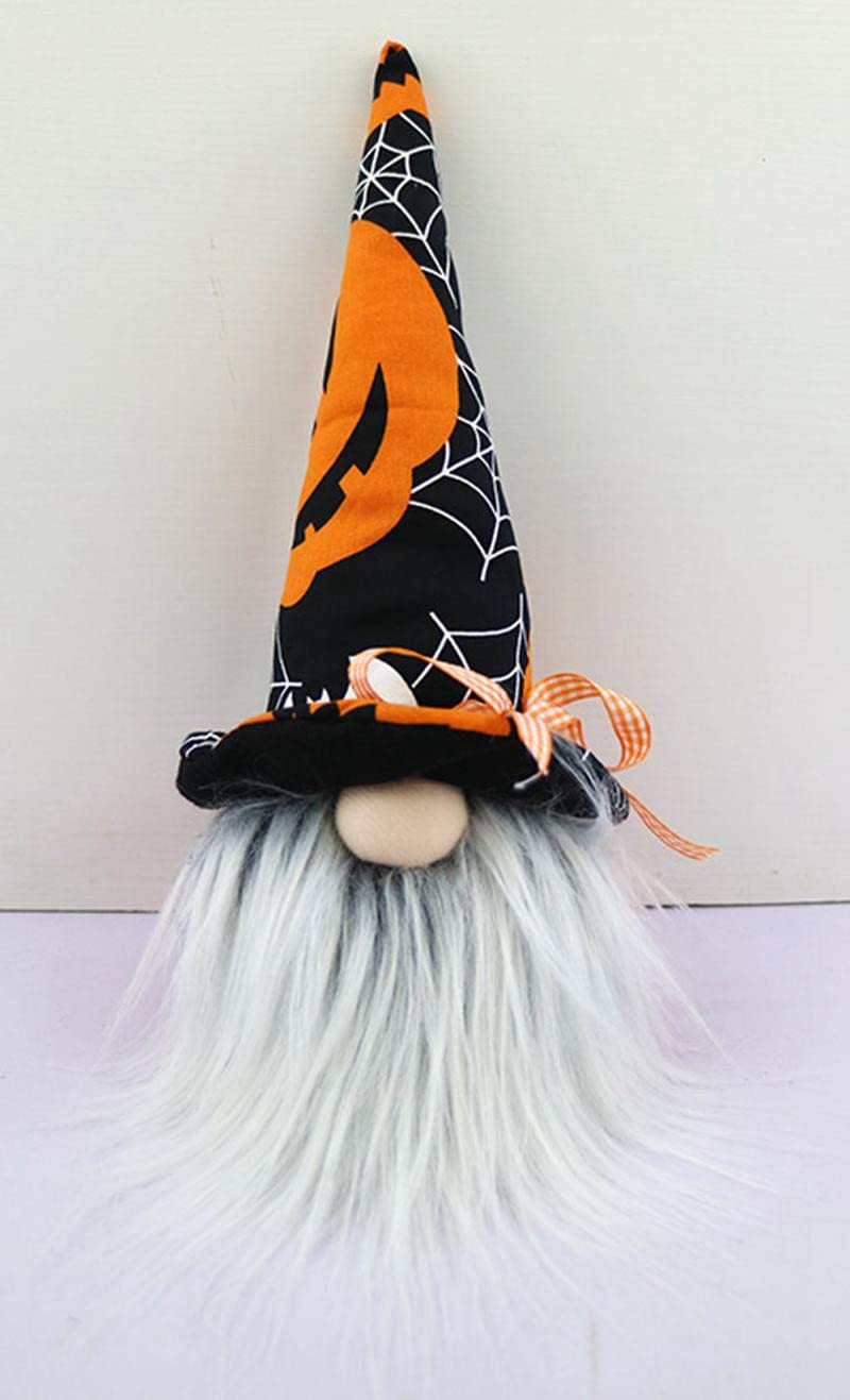 HomeRoots Orange, Black Spooky Witch Hat Gnome Sculpture