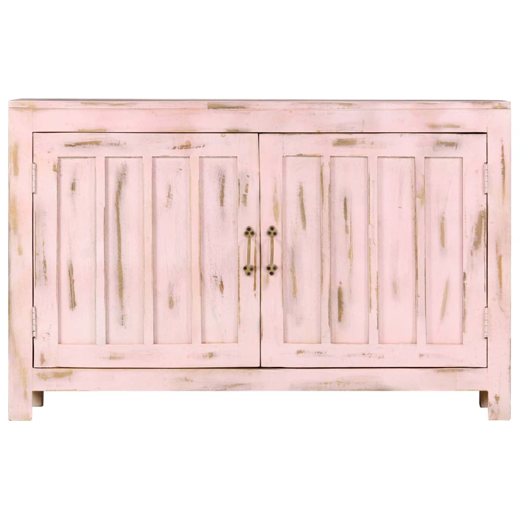 vidaXL Handmade Sideboard - Vintage Light Pink Solid Mango Wood - Polished, Painted and Lacquered - 2 Doors