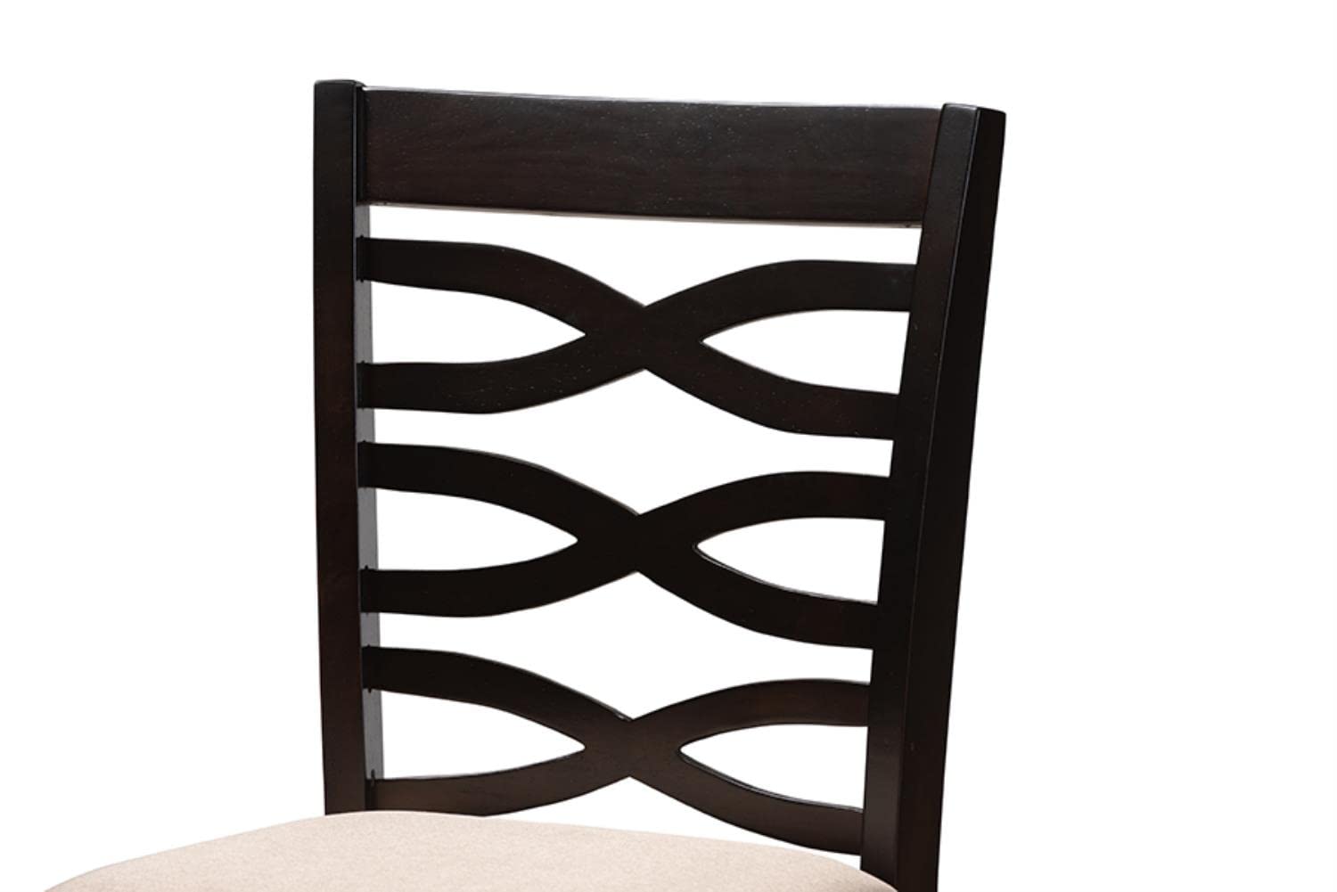 Baxton Studio Lanier Modern and Contemporary Sand Fabric Upholstered Espresso Brown Finished 5-Piece Wood Pub Set