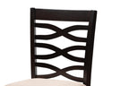 Baxton Studio Lanier Modern and Contemporary Sand Fabric Upholstered Espresso Brown Finished 5-Piece Wood Pub Set
