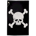 JP Lann Golf Skull and Bones Golf Towel, Black/White with Skull and Bones Design, 16 x 24-Inch