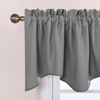 Nicetown Silver Grey Valances For Windows - Thermal Insulated Blackout Kitchen Curtain Valances Rod Pocket Tiers For Living Room