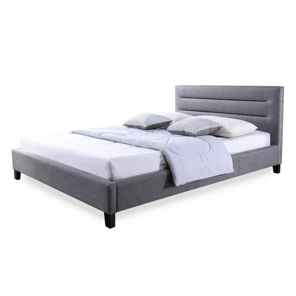 Baxton Studio BBT6452-Grey-Full Bed Platform, Full, Grey