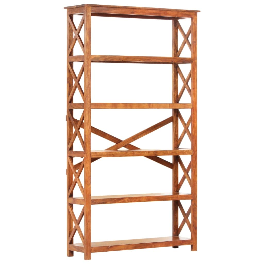 vidaXL Solid Acacia Wood Bookshelf Sheesham Finish Rack Display Standing Shelf Unit Storage Home Organizer Living Room Office 39.4&quot;