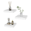 PopiShelves Small Floating Shelves for Wall - 6 Inch Mini Square White Shelves for Bedroom, Living Room, Bathroom, Kitchen, Offi
