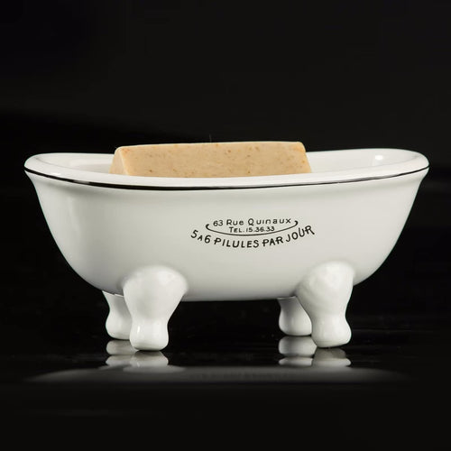 1 Piece 5.7 Mini Ceramic Clawfoot Double Ended Bathtub Soap Dish Vintage Decortative Soap Dish