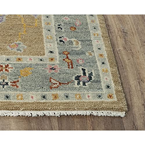 Muse 9' X 12' Abstract Taupe/Gray/Brown/Blue/Gray Hand Knotted Area Rug