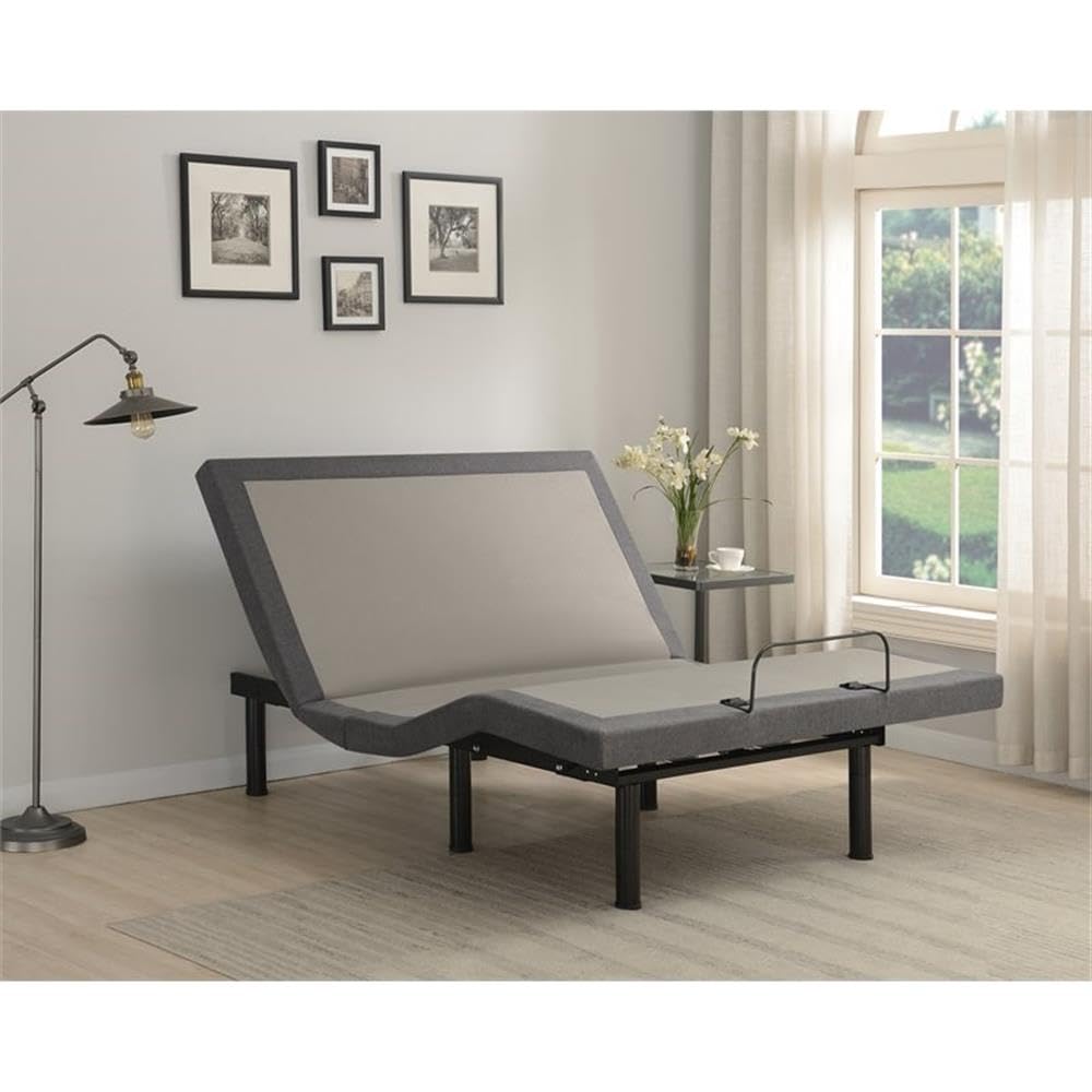 Coaster Clara Full Adjustable Bed Base, Grey/Black