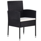 vidaXL Black Outdoor Patio Dining Set - Rectangular Glass Table & 8 PE Rattan Chairs with Cushions for Garden, Deck, Patio Seating