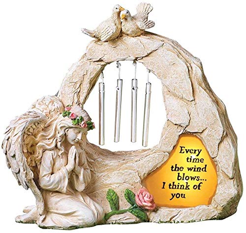 Angel Garden Statues Sympathy Gift With Solar - Cementary Decoration,Memorial Statue For Home Garden Cementary Sympathy Gift (Li