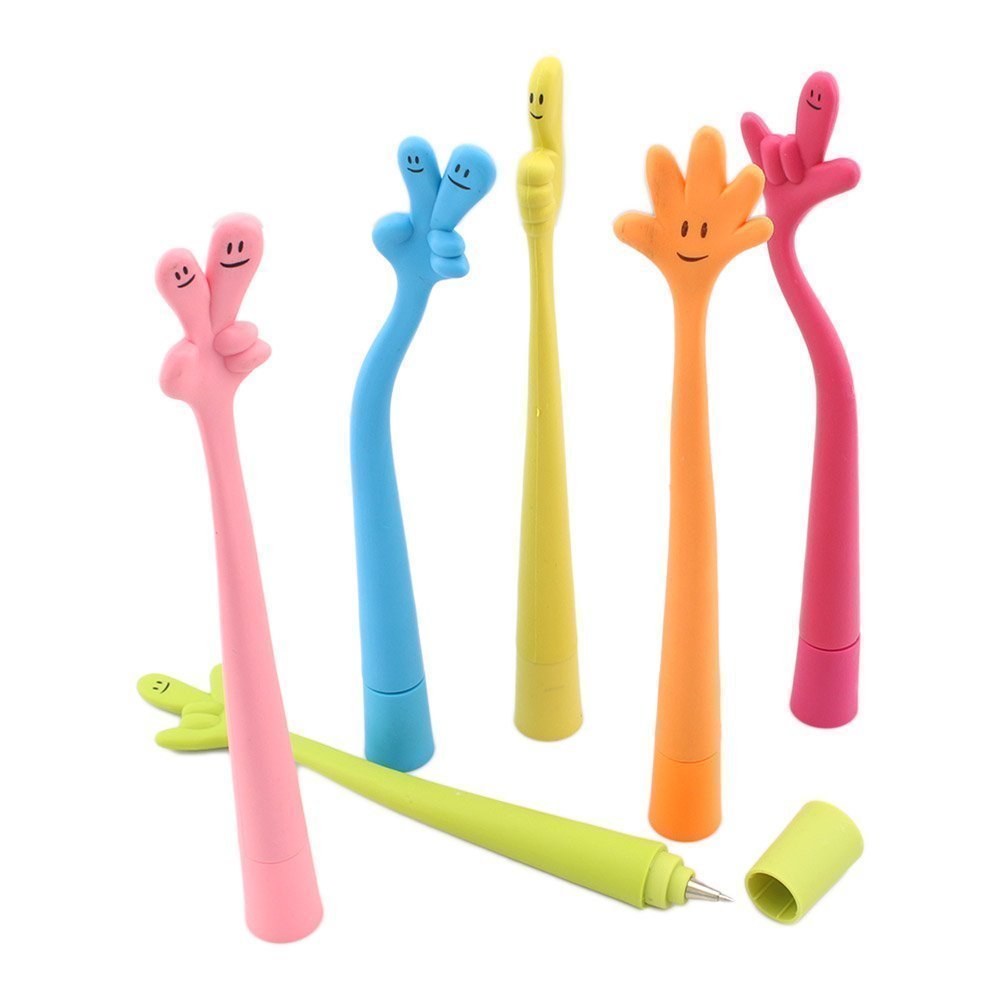 Ipienlee Finger Pen Funny Free Bending Hand Sign Ballpoint Pens For Office Painting Writing Drawin And Coworker Office College H