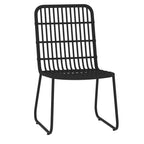 vidaXL 7-Piece Patio Dining Set - Powder-Coated Steel and Rattan Furniture with Glass Top Table - Ideal for Outdoor Living Spaces, Comfortable Seats