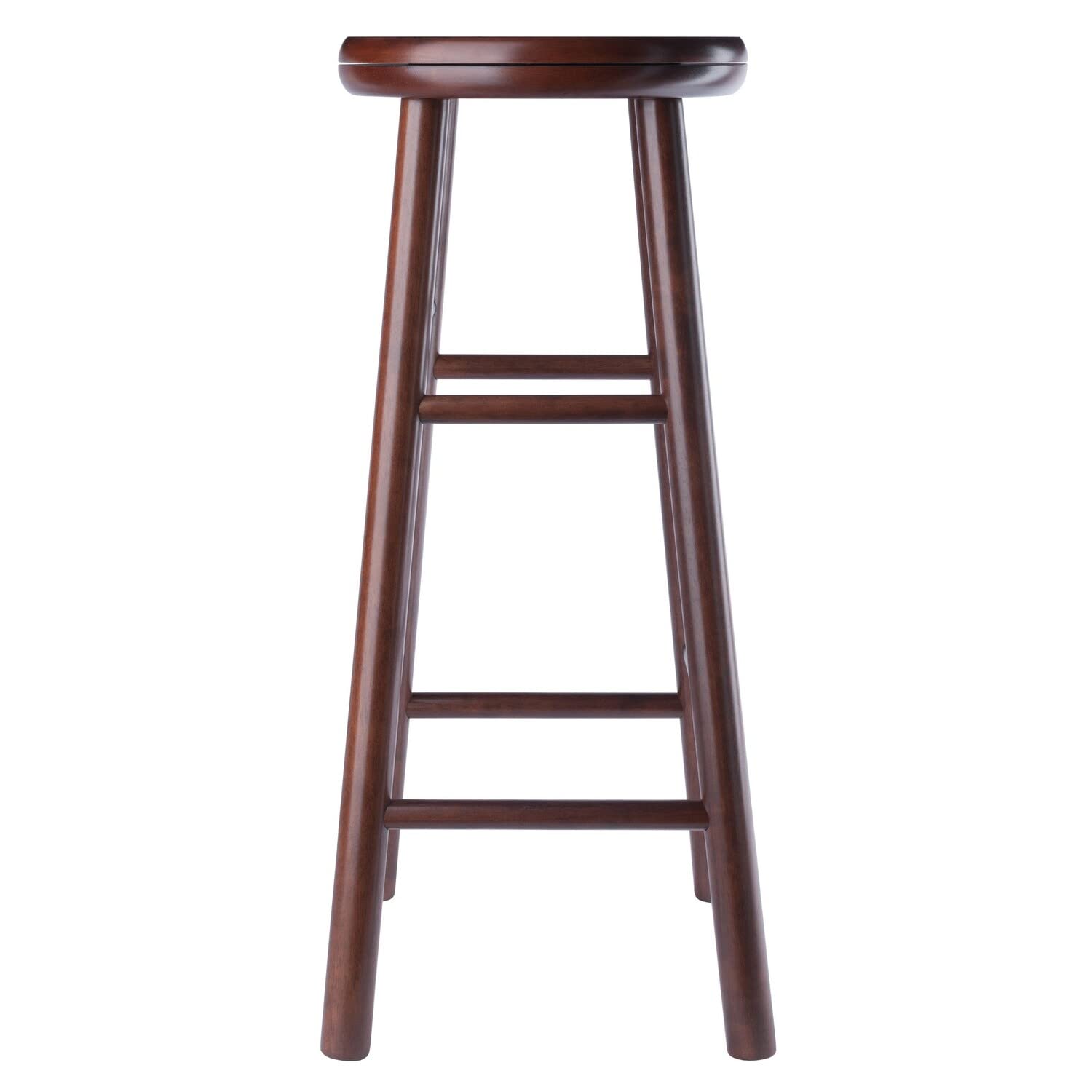 Winsome Shelby 2-Piece Swivel Bar Stools, 30 in, Walnut, Solid Wood