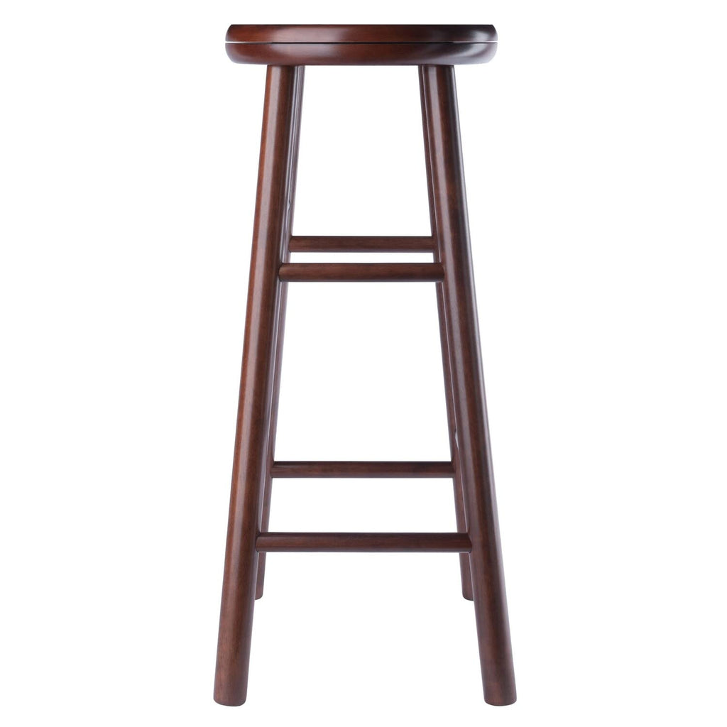 Winsome Shelby 2-Piece Swivel Bar Stools, 30 in, Walnut, Solid Wood