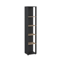 Sign Open Narrow 5 Shelf Boockase, Matte Grey/Jackson Hickory
