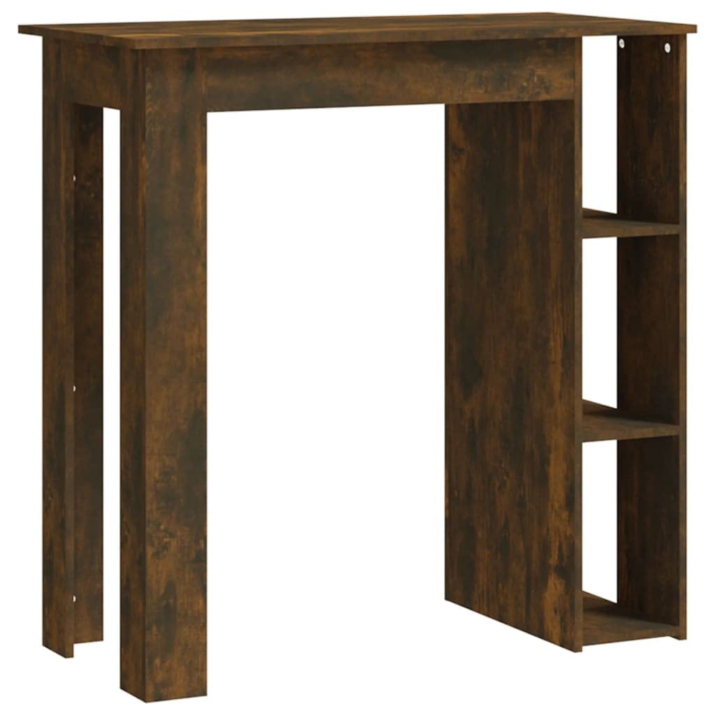 vidaXL Bar Table with Shelf Smoked Oak 40.2&quot;x19.7&quot;x40.7&quot; Chipboard