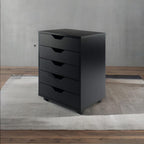 Ergode Wood Halifax 5-Drawer Cabinet - Versatile Storage Solution, Sleek Design