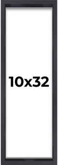 10x32 Shadow Box Frame Contemporary Black | 1'' Depth of Usable Space| Interior Size 10x32 or 32x10 Inches| UV Resistant Acrylic