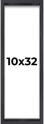 10x32 Shadow Box Frame Contemporary Black | 1'' Depth of Usable Space| Interior Size 10x32 or 32x10 Inches| UV Resistant Acrylic