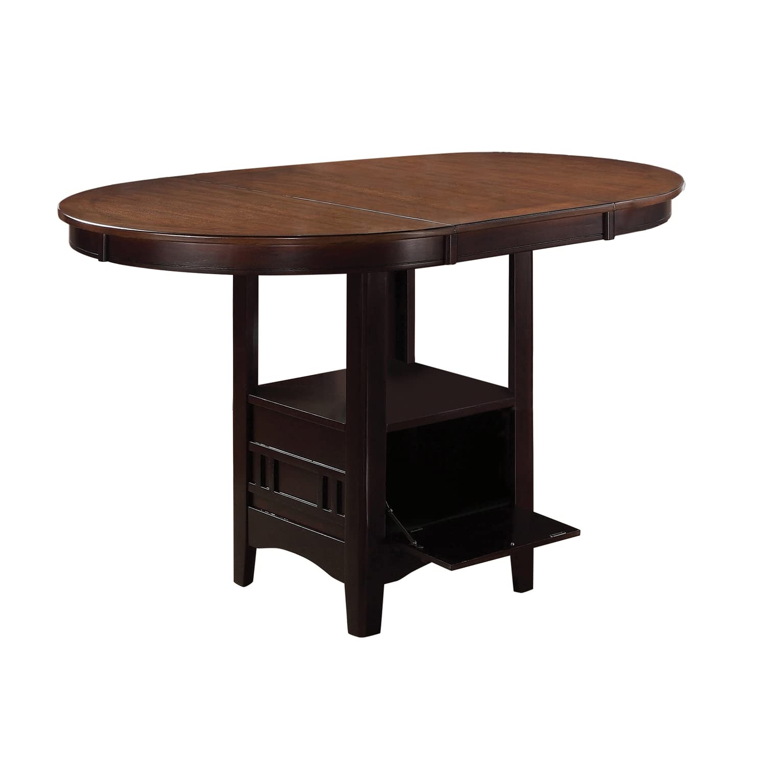 Benjara Benzara Dual-Tone Counter Height Dining Table With Storage Base, Brown