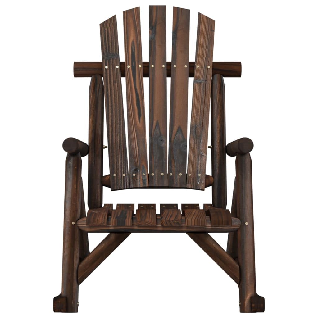 vidaXL Outdoor Patio Rocking Chair, Rustic Solid Wood Spruce, 27.2"x37.8"x39.8", Garden Seating with Comfortable Design, Durable & Stable, Brown Dark Finish, Assembly Required
