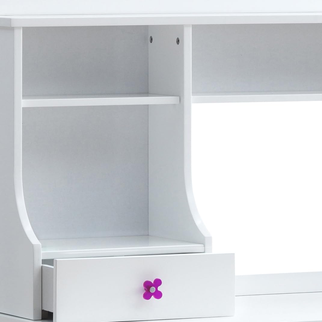 Acme Meyer Wood 1-Drawer/3-Open Storage Compartment Desk Hutch in White