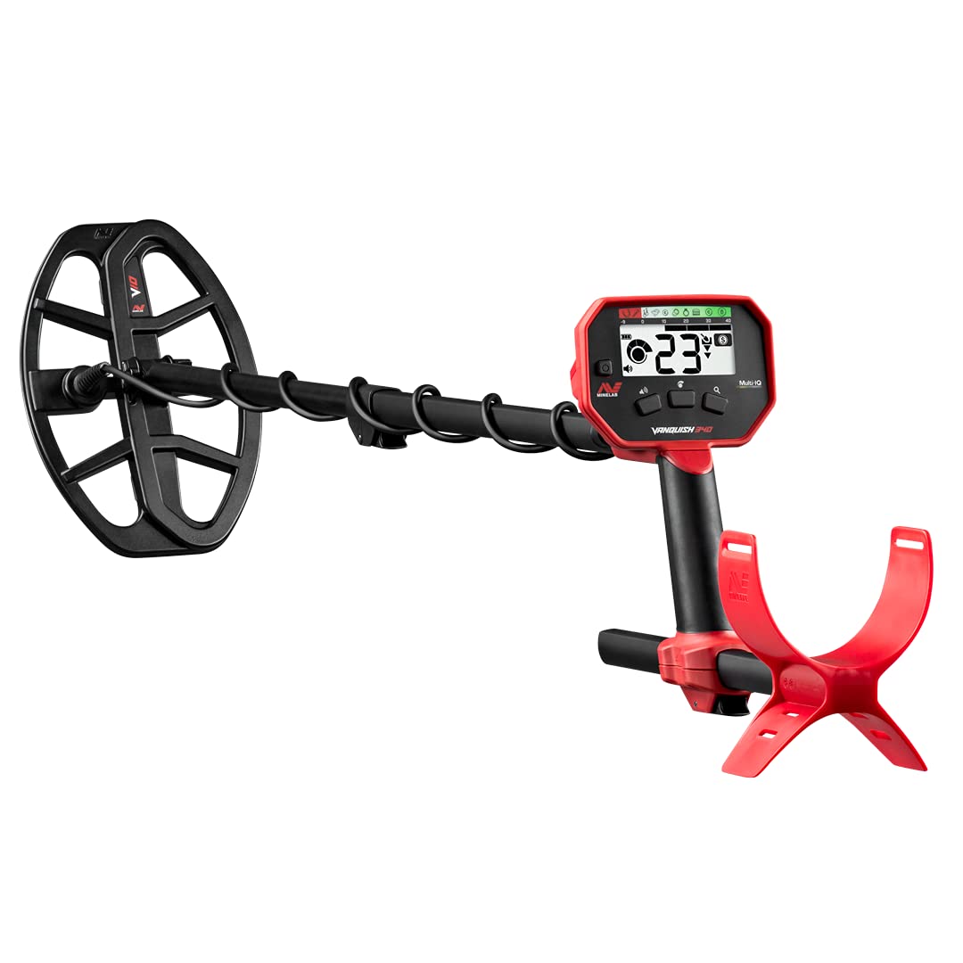 Minelab Vanquish 340 Multi-Frequency Auto-Select Metal Detector For Adults With V10 10'X7' Double-D Waterproof Coil (3 Detect