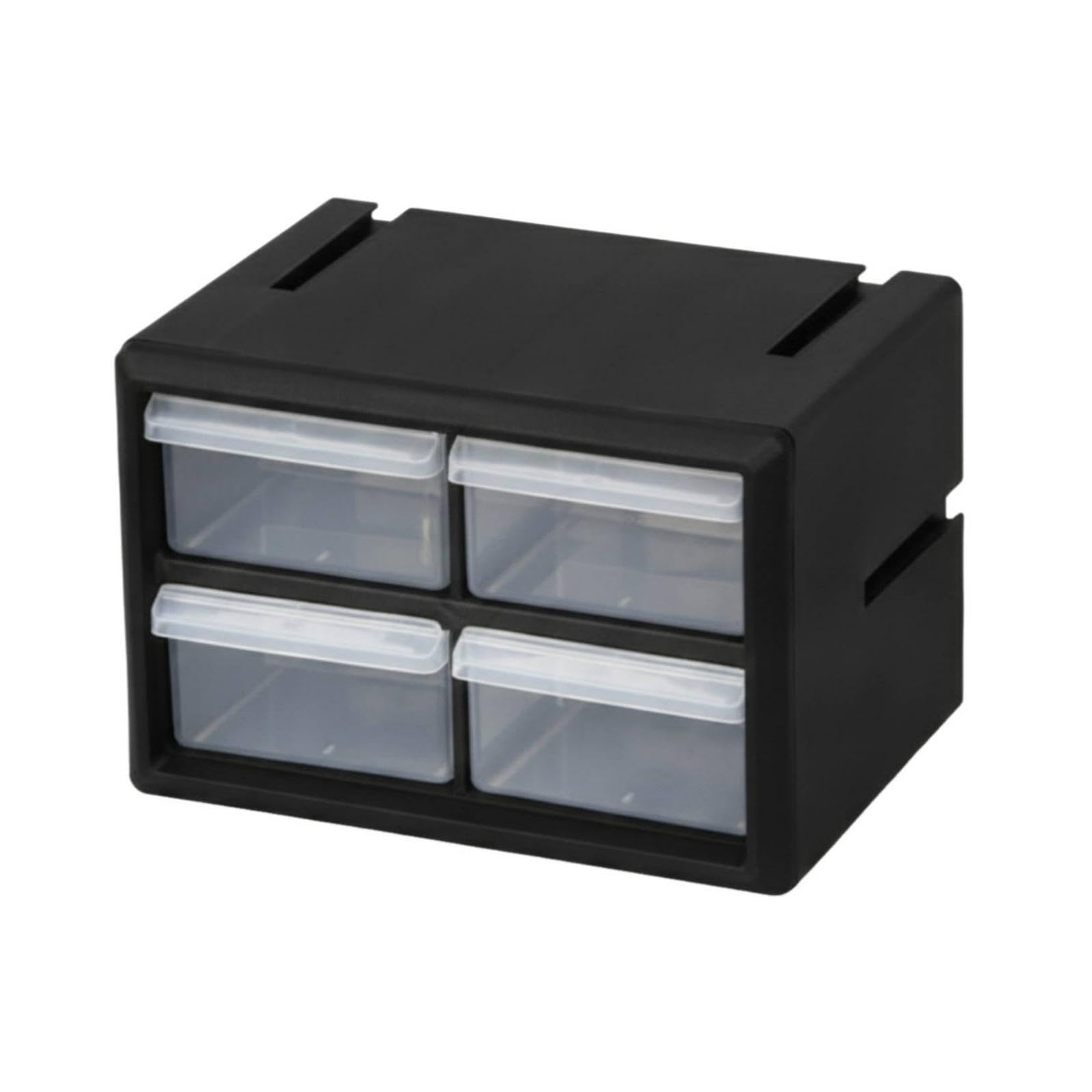 Loom Tree TransparentFront Drawer Cabinet Removable Divider Drawer Cabinet Black