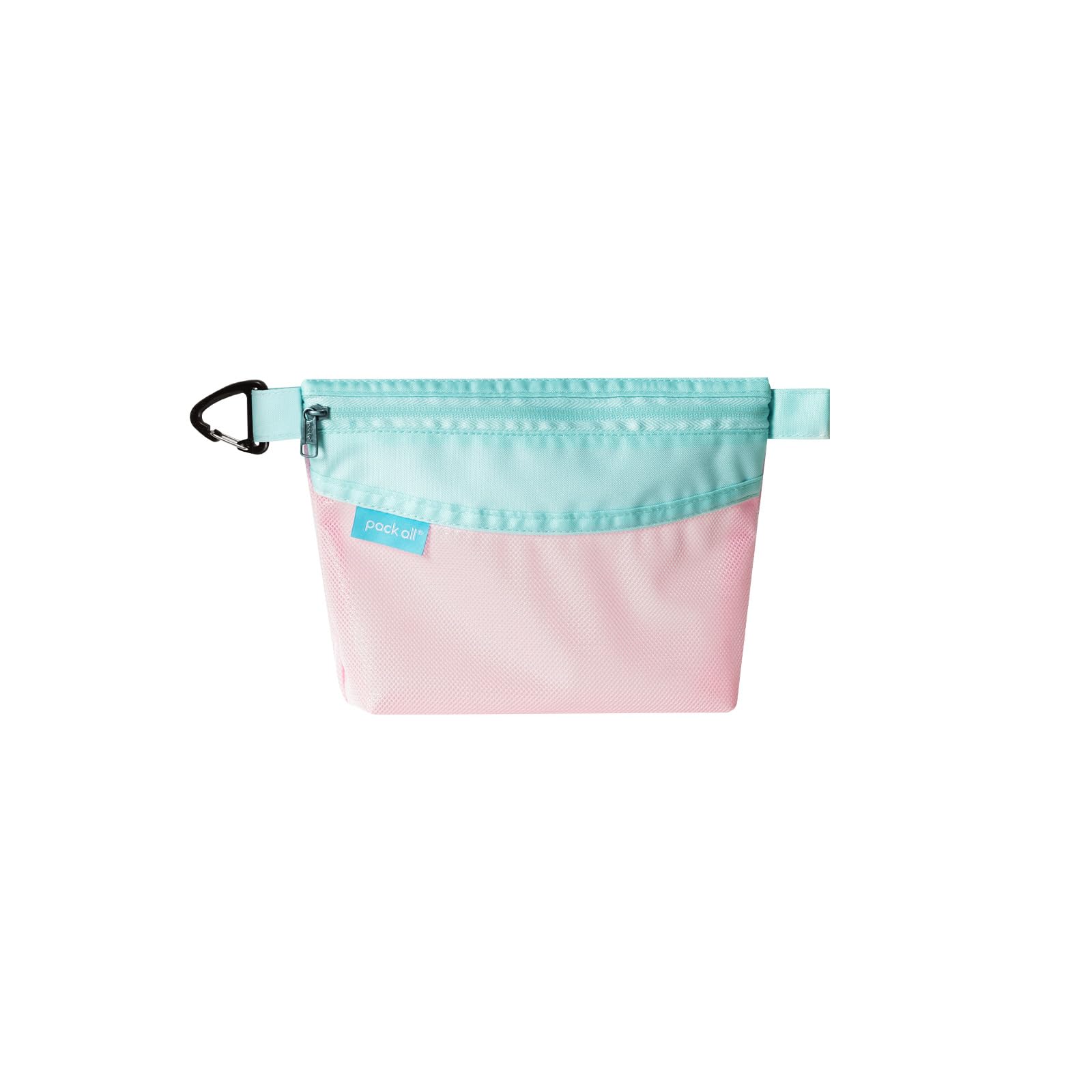 Pack All Water-Resistant Material Zipper Pouch, Mesh Zipper Bag For Storage, Travel, Office (Small) (Pink)