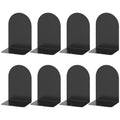 Alotche Metal Bookends - 4 Pairs, Round Design For Shelves & Desk, Black Home Office Book Stoppers