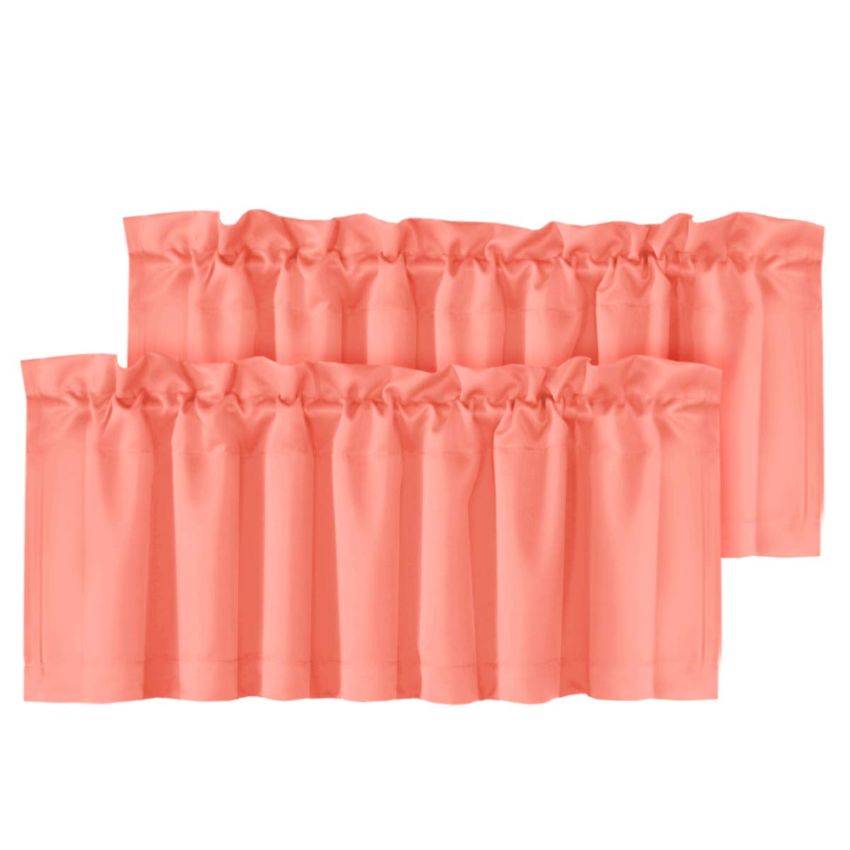 H.VERSAILTEX Red Christmas 2 Panels Blackout Curtain Valances for Kitchen Windows/Bathroom/Living Room/Bedroom Privacy Decorativ