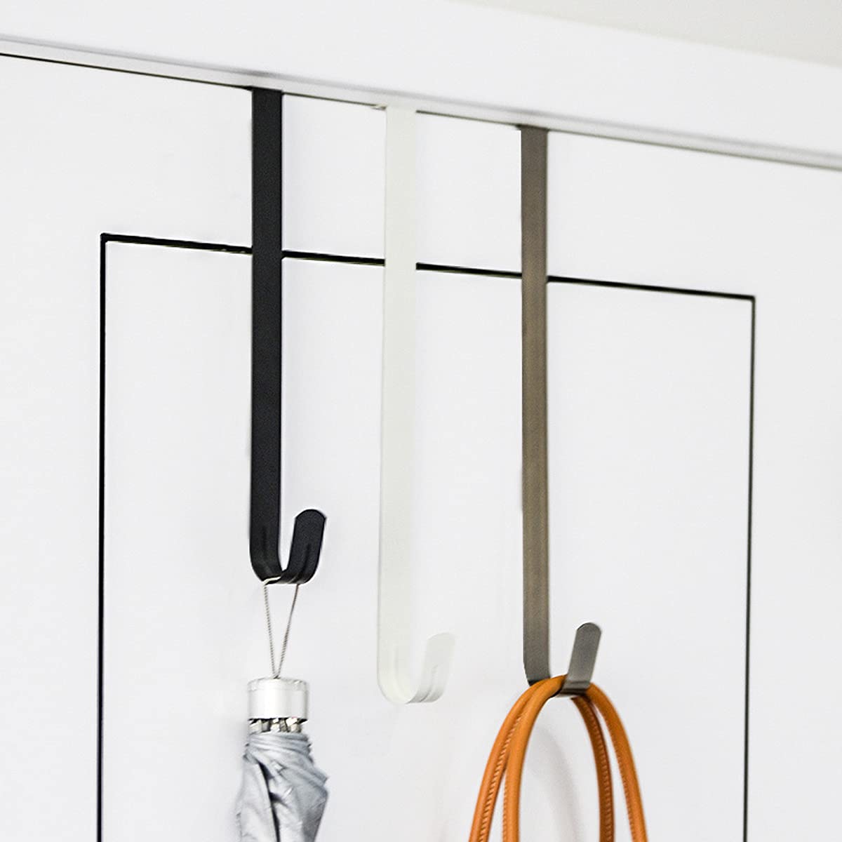 Gircss 10' Wreath Hanger For Front Door, Wreath Metal Hook For Front Door Christmas Decoration, Over The Door Hooks Black