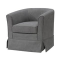 Lilola Home Tucker Gray Woven Fabric Swivel Barrel Chair