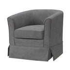 Lilola Home Tucker Gray Woven Fabric Swivel Barrel Chair