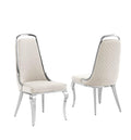 Best Quality Furniture SC310-317 Dining Chairs, Cream/Silver