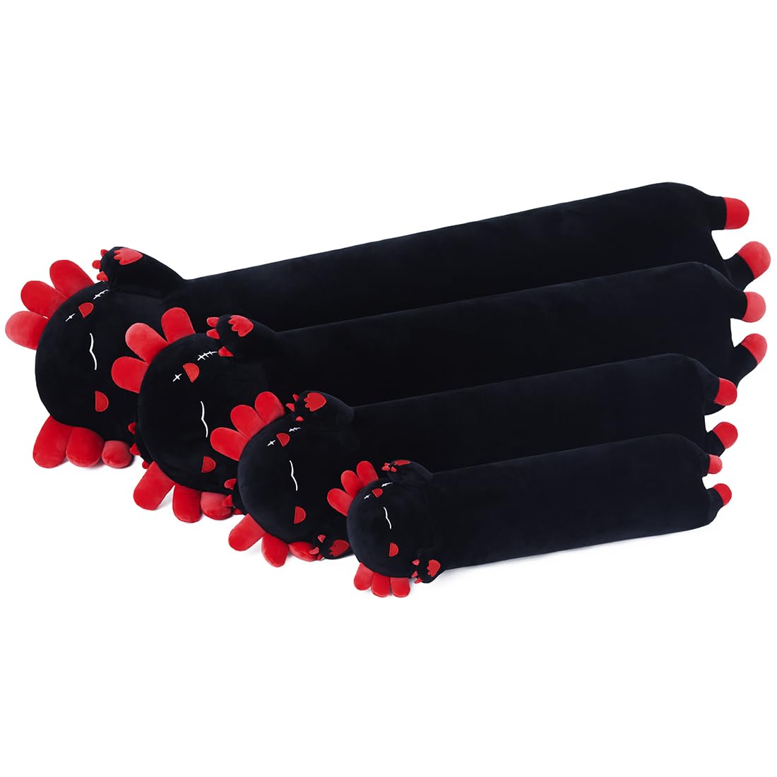 Miaohaha Long Plush Axolotl Toy Stuffed Animal Axolotl Plush Toy Pillow Gift For Kids And Girls(Black,70Cm/27.5In)