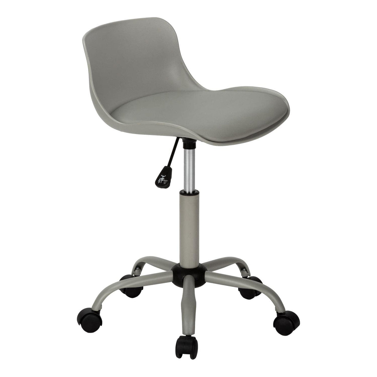 Monarch Specialties I 7465 Office Chair, Adjustable Height, Swivel, Ergonomic, Computer Desk, Work, Juvenile, Metal, Pu Leather Look, Grey, Contemporary, Modern