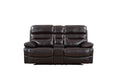 HomeRoots Leather Upholstery/Solid Wood Frame 78' X 40' X 41' Brown Console Loveseat
