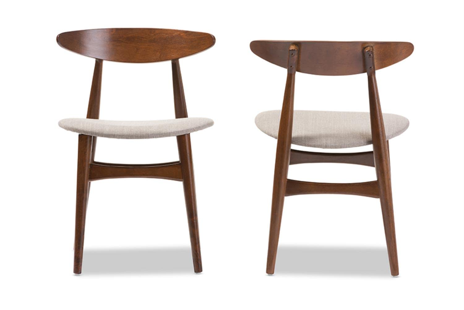 Baxton Studio Flora Dining Chair in Light Gray (Set of 2)