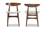 Baxton Studio Flora Dining Chair in Light Gray (Set of 2)